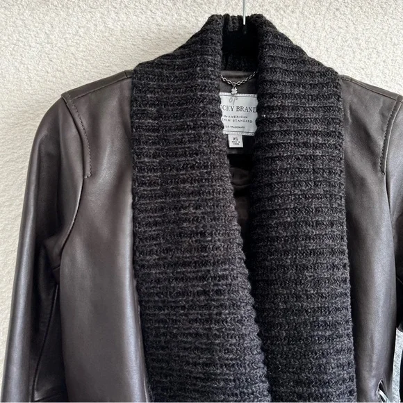 Lucky‎ Brand Women’s Leather Shawl Collar Jacket Size XS